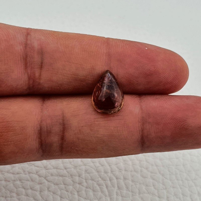 Tormalina Rosa Rubellite Naturale Forma Goccia Piatto Cabochon Liscio Fatto a Mano 13X9X5mm 4,90 ct