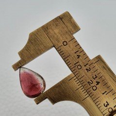 Tormalina Rosa Rubellite Naturale Forma Goccia Piatto Cabochon Liscio Fatto a Mano 13X9X5mm 4,90 ct