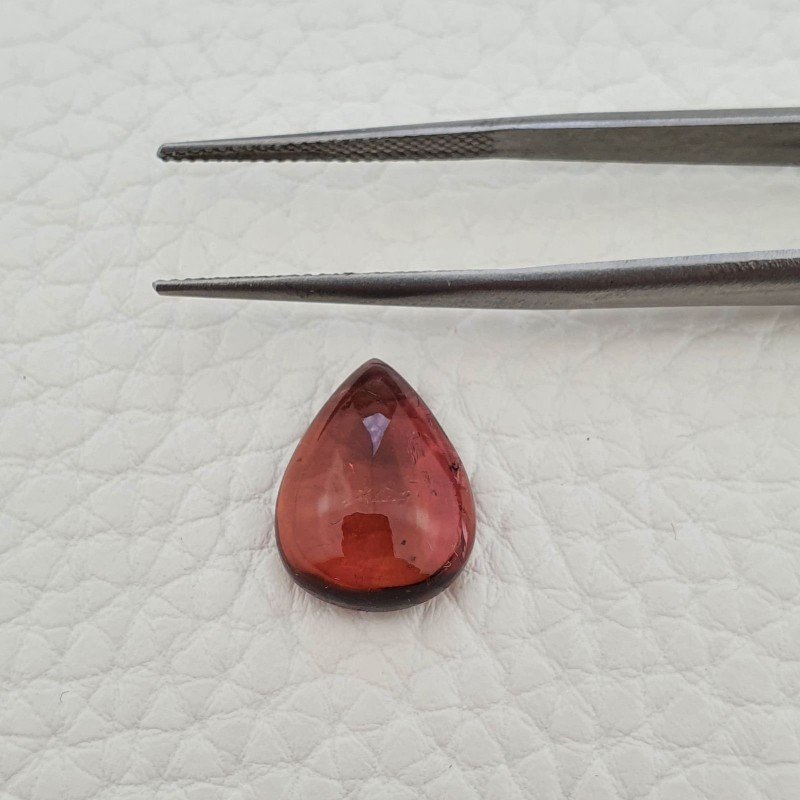 Tormalina Rosa Rubellite Naturale Forma Goccia Piatto Cabochon Liscio Fatto a Mano 14X11X5mm 7,05 ct