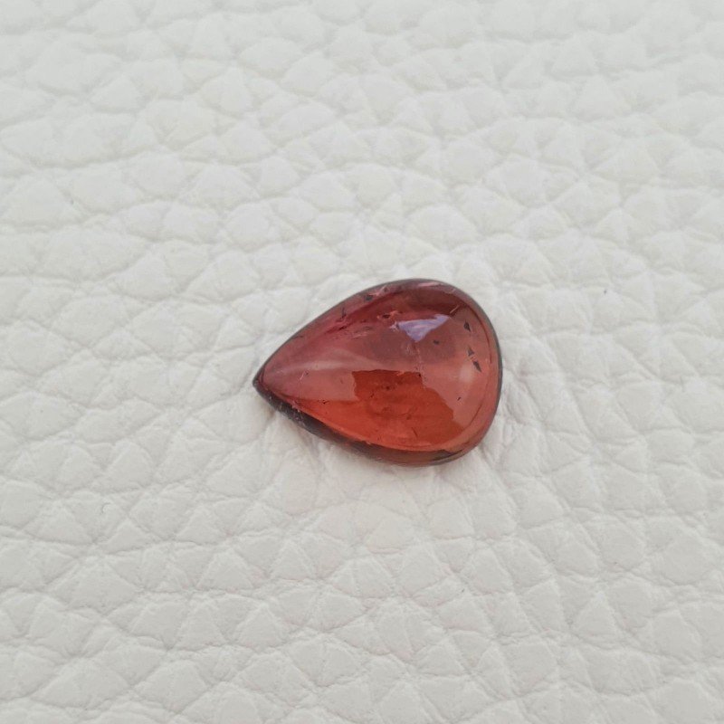 Tormalina Rosa Rubellite Naturale Forma Goccia Piatto Cabochon Liscio Fatto a Mano 14X11X5mm 7,05 ct