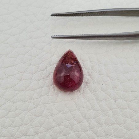 Tormalina Rosa Rubellite Naturale Forma Goccia Piatto Cabochon Liscio Fatto a Mano 15X10X7mm 7,85 ct