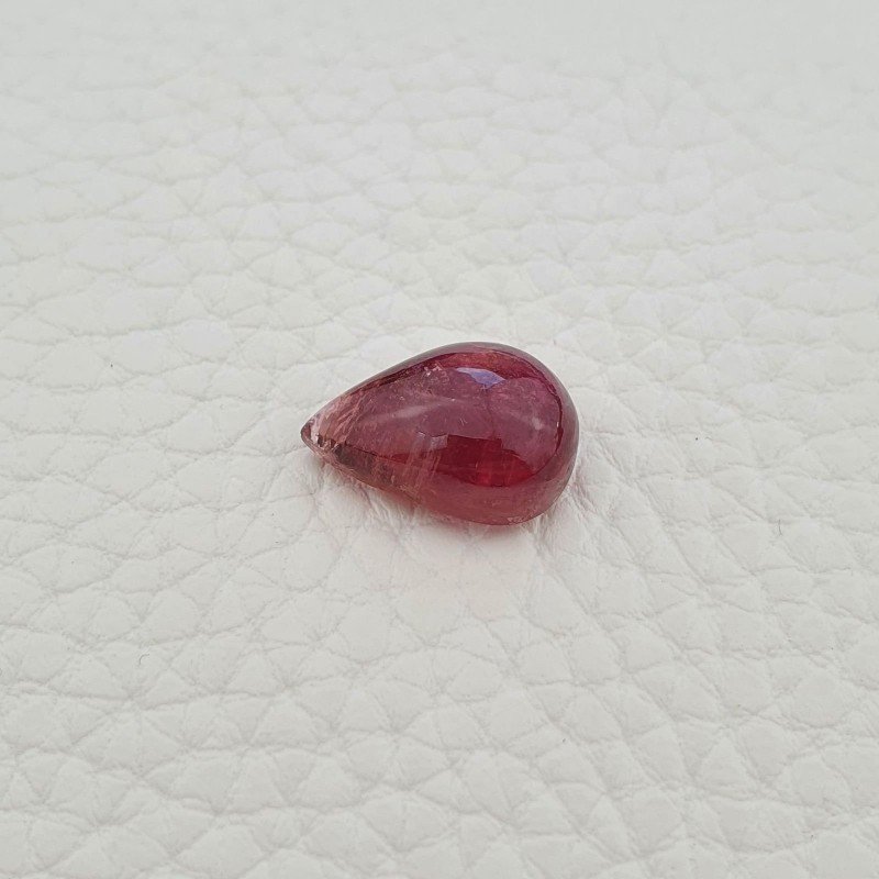 Tormalina Rosa Rubellite Naturale Forma Goccia Piatto Cabochon Liscio Fatto a Mano 15X10X7mm 7,85 ct
