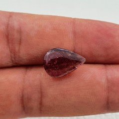 Tormalina Rosa Rubellite Naturale Forma Goccia Piatto Cabochon Liscio Fatto a Mano 15X10X7mm 7,85 ct