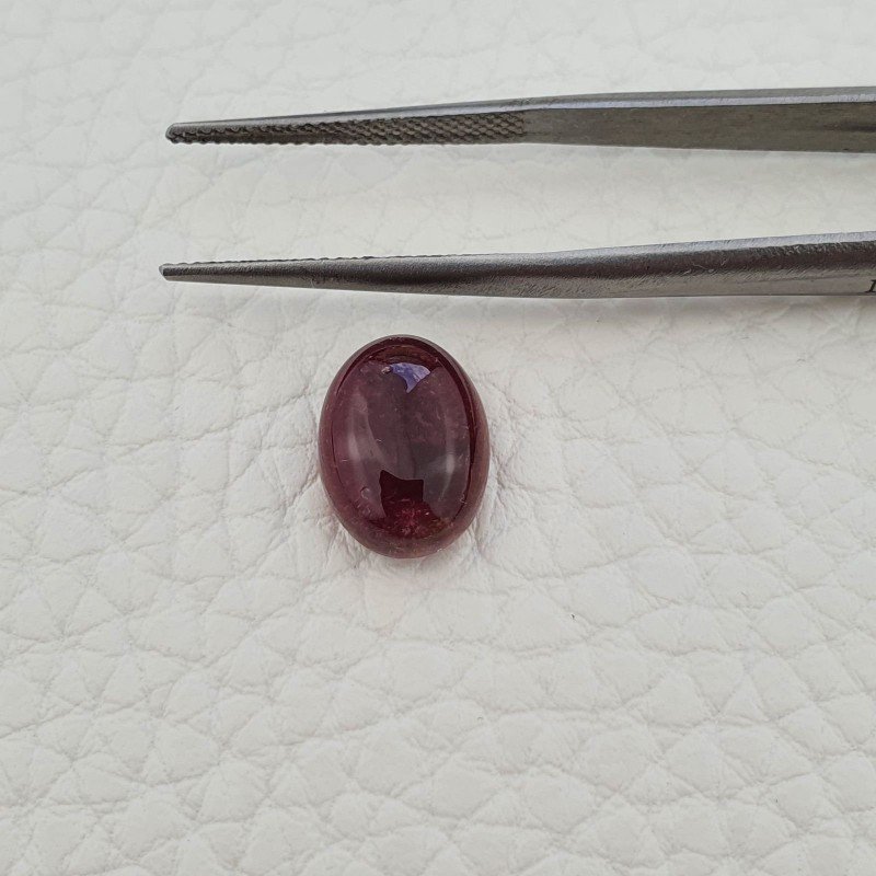 Tormalina Rosa Rubellite Naturale Forma Ovale Piatto Cabochon Liscio Fatto a Mano 12X9X5mm 5,30ct