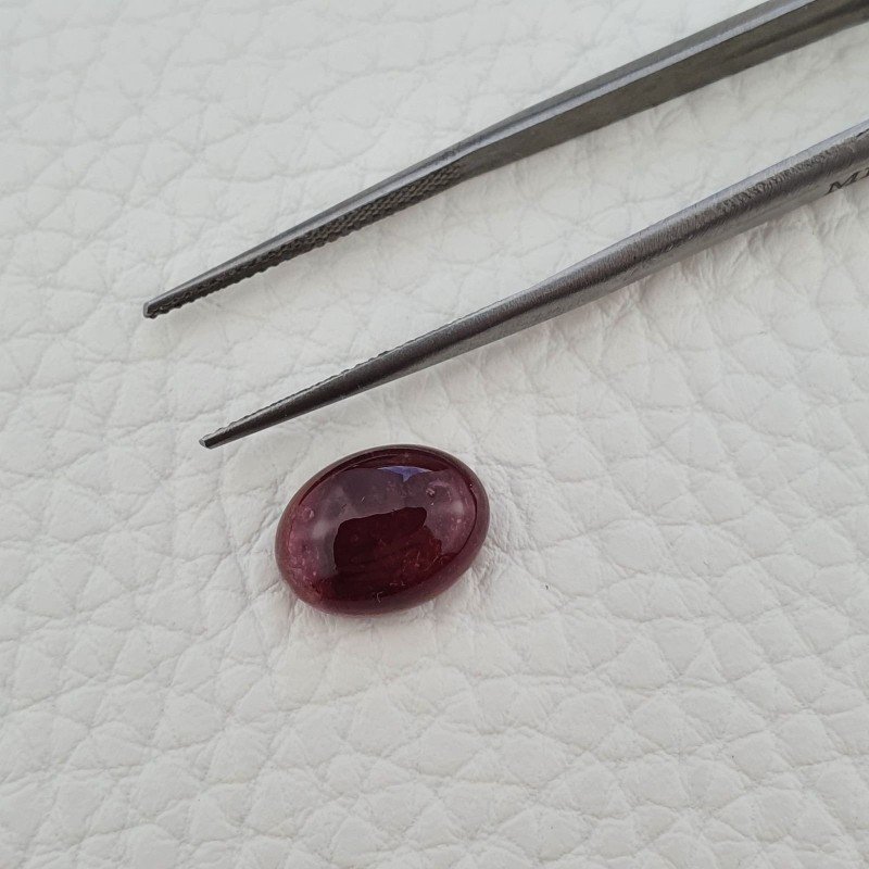Tormalina Rosa Rubellite Naturale Forma Ovale Piatto Cabochon Liscio Fatto a Mano 12X9X5mm 5,30ct