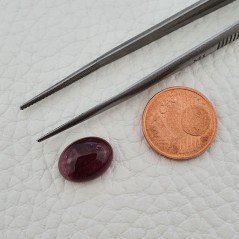 Tormalina Rosa Rubellite Naturale Forma Ovale Piatto Cabochon Liscio Fatto a Mano 12X9X5mm 5,30ct
