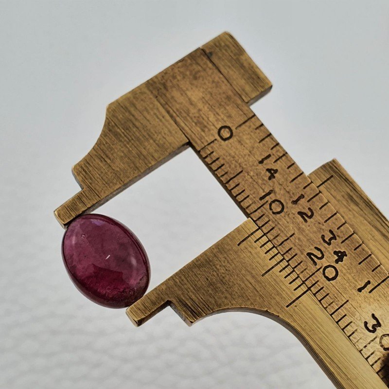 Tormalina Rosa Rubellite Naturale Forma Ovale Piatto Cabochon Liscio Fatto a Mano 12X9X5mm 5,30ct