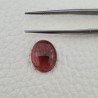 Tormalina Rosa Rubellite Naturale Forma Ovale Piatto Cabochon Liscio Fatto a Mano 15X11,5X5mm 7,60 ct