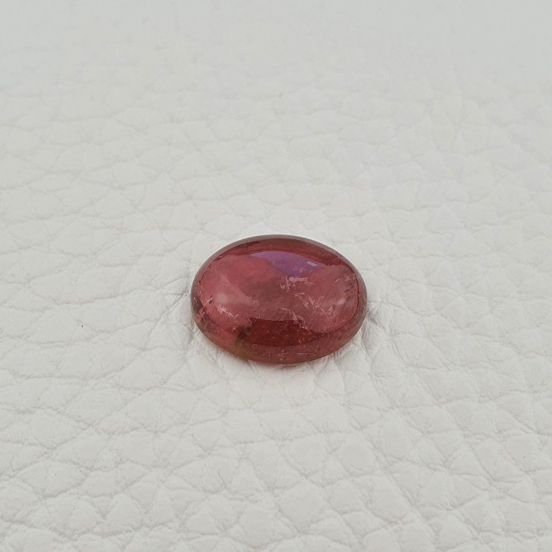Tormalina Rosa Rubellite Naturale Forma Ovale Piatto Cabochon Liscio Fatto a Mano 15X11,5X5mm 7,60 ct