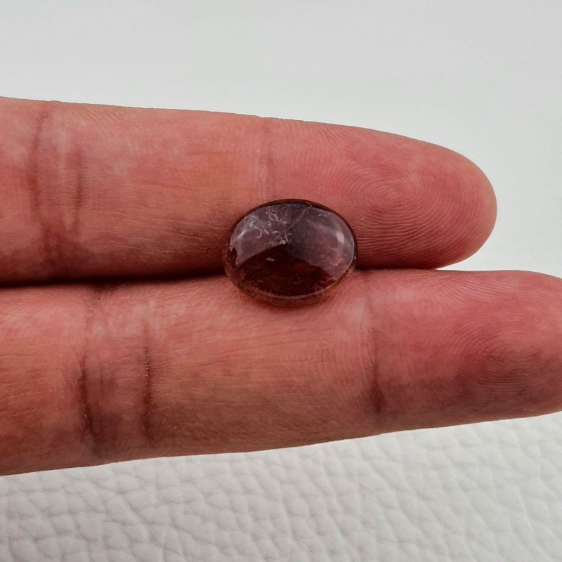 Tormalina Rosa Rubellite Naturale Forma Ovale Piatto Cabochon Liscio Fatto a Mano 15X11,5X5mm 7,60 ct