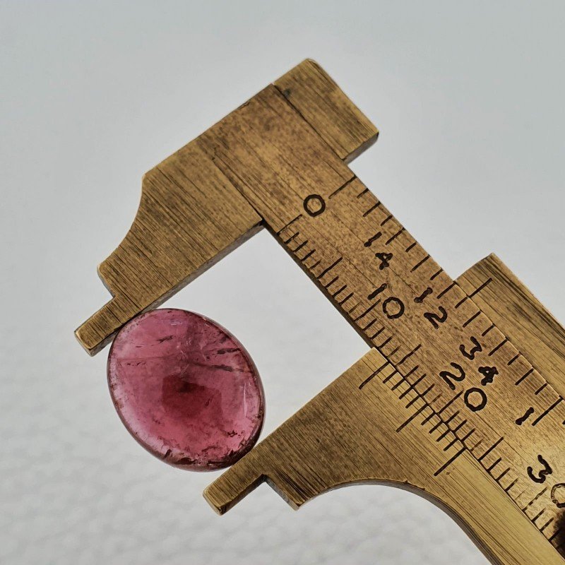 Tormalina Rosa Rubellite Naturale Forma Ovale Piatto Cabochon Liscio Fatto a Mano 15X11,5X5mm 7,60 ct