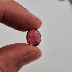 Tormalina Rosa Rubellite Naturale Forma Ovale Piatto Cabochon Liscio Fatto a Mano 12X10X5mm 5,10 ct
