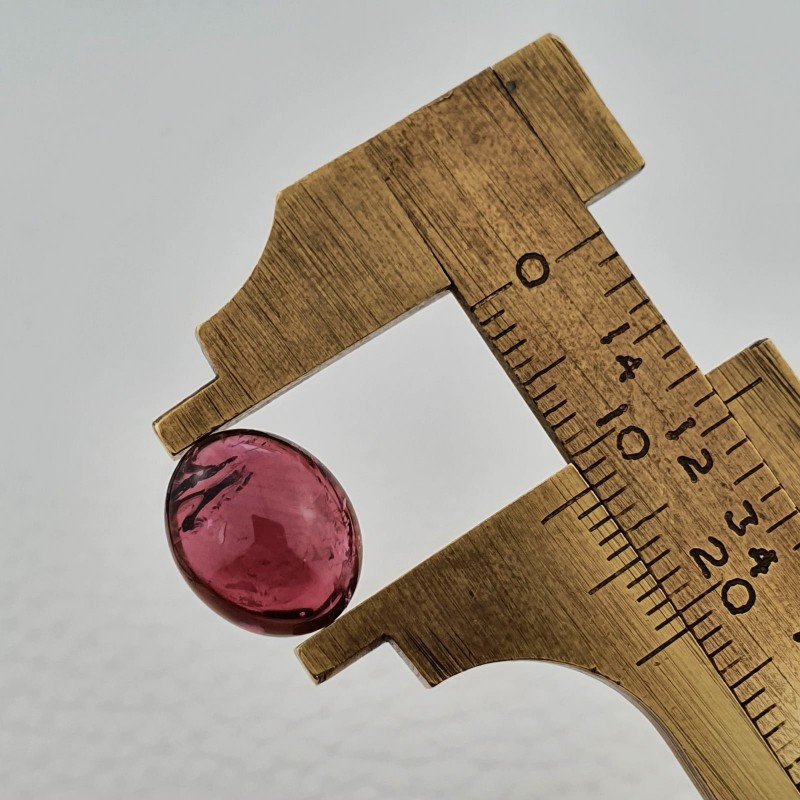 Tormalina Rosa Rubellite Naturale Forma Ovale Piatto Cabochon Liscio Fatto a Mano 12X10X5mm 5,10 ct