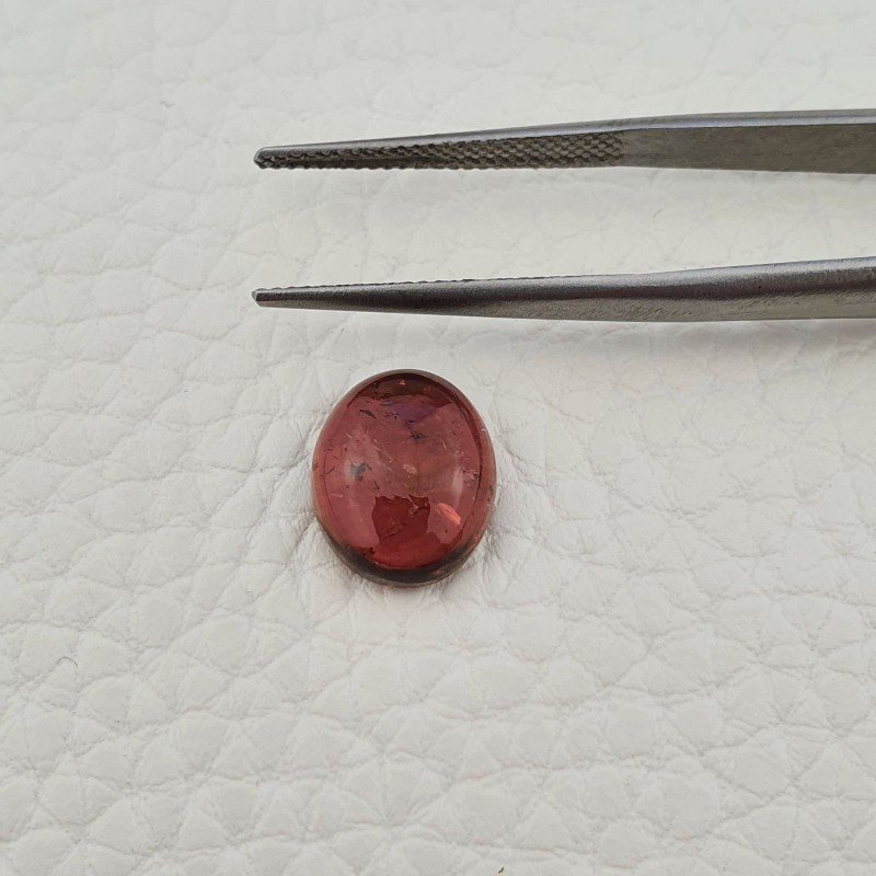 Tormalina Rosa Rubellite Naturale Forma Ovale Piatto Cabochon Liscio Fatto a Mano 12X10X5mm 4,65 ct