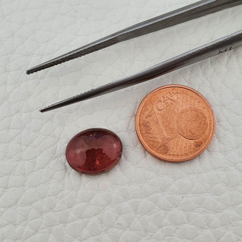 Tormalina Rosa Rubellite Naturale Forma Ovale Piatto Cabochon Liscio Fatto a Mano 12X10X5mm 4,65 ct