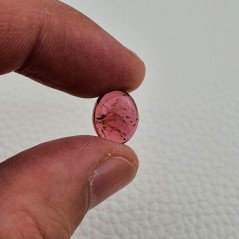 Tormalina Rosa Rubellite Naturale Forma Ovale Piatto Cabochon Liscio Fatto a Mano 12X10X5mm 4,65 ct