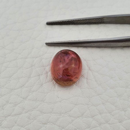 Tormalina Rosa Naturale Forma Ovale Piatto Cabochon Liscio Fatto a Mano12X10X06mm 6,35ct