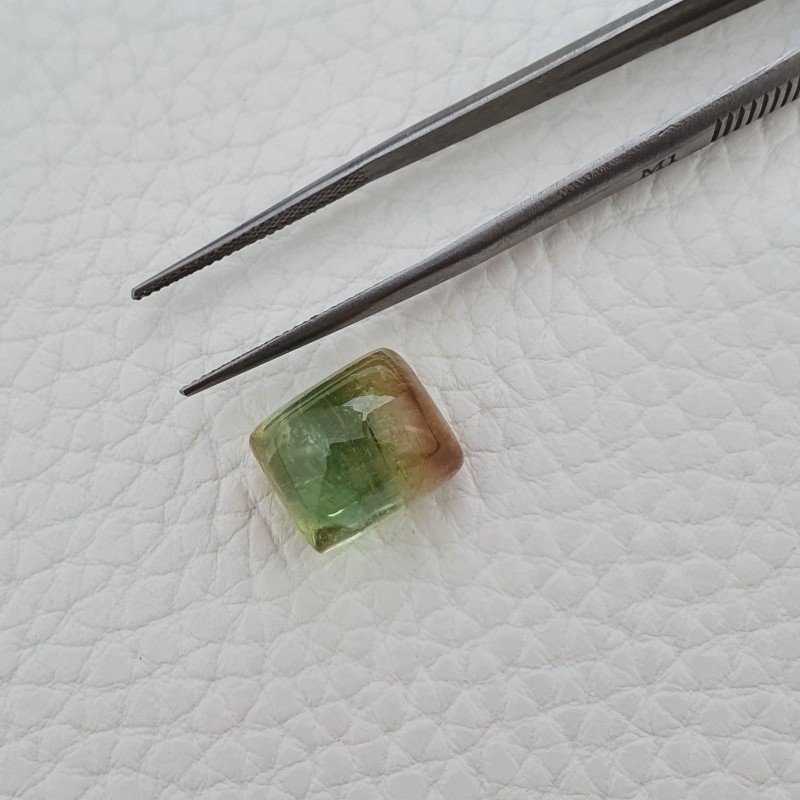 Tormalina Multicolore Naturale Forma Cuscino Piatto Cabochon Liscio Fatto a Mano 13X11X10mm 16,45 ct