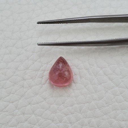 Tormalina Rosa Rubellite Naturale Forma Goccia Piatto Cabochon Liscio Fatto a Mano 11X9X6mm 4,70 ct