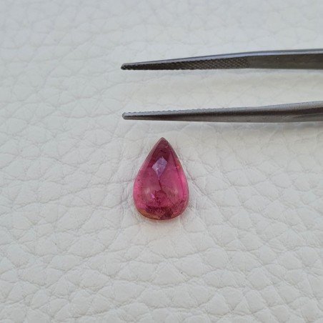 Tormalina Rosa Rubellite Naturale Forma Goccia Piatto Cabochon Liscio Fatto a Mano 13X8X5mm 3,80 ct