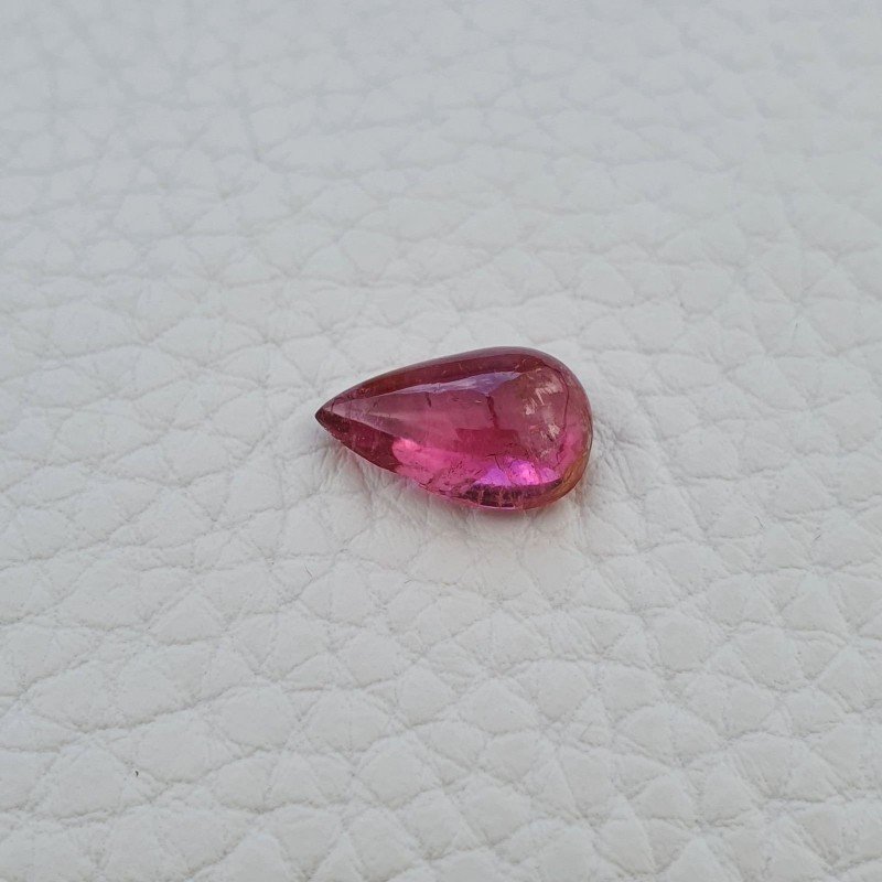 Tormalina Rosa Rubellite Naturale Forma Goccia Piatto Cabochon Liscio Fatto a Mano 13X8X5mm 3,80 ct