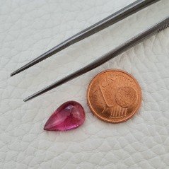 Tormalina Rosa Rubellite Naturale Forma Goccia Piatto Cabochon Liscio Fatto a Mano 13X8X5mm 3,80 ct