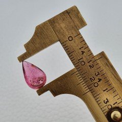Tormalina Rosa Rubellite Naturale Forma Goccia Piatto Cabochon Liscio Fatto a Mano 13X8X5mm 3,80 ct