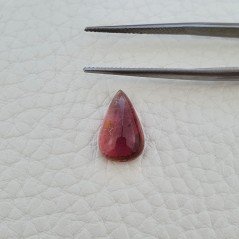 Tormalina Rosa Rubellite Naturale Forma Goccia Piatto Cabochon Liscio Fatto a Mano 14X8X5mm 4,50 ct