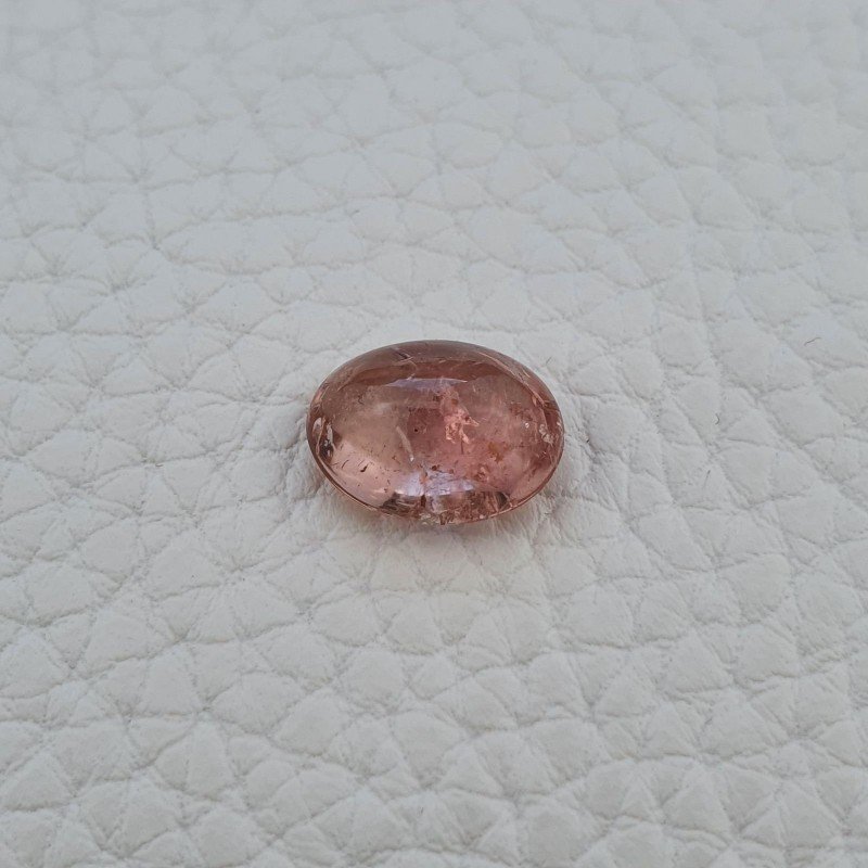 Tormalina Rosa Rubellite Naturale Forma Ovale Piatto Cabochon Liscio Fatto a Mano 12X9X6mm 4,60 ct