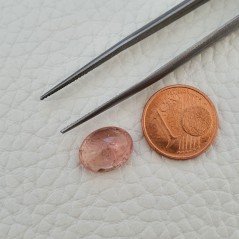 Tormalina Rosa Rubellite Naturale Forma Ovale Piatto Cabochon Liscio Fatto a Mano 12X9X6mm 4,60 ct