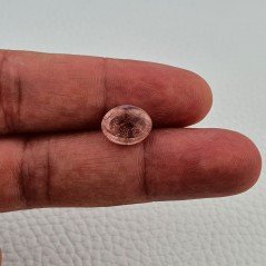Tormalina Rosa Rubellite Naturale Forma Ovale Piatto Cabochon Liscio Fatto a Mano 12X9X6mm 4,60 ct