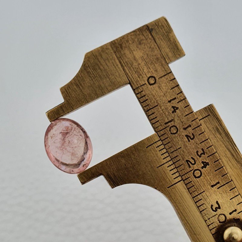 Tormalina Rosa Rubellite Naturale Forma Ovale Piatto Cabochon Liscio Fatto a Mano 12X9X6mm 4,60 ct
