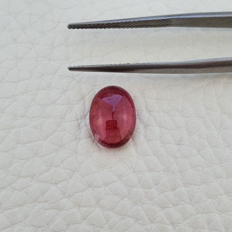 Tormalina Rosa Rubellite Naturale Forma Ovale Piatto Cabochon Liscio Fatto a Mano 12X8X4mm 3,85 ct