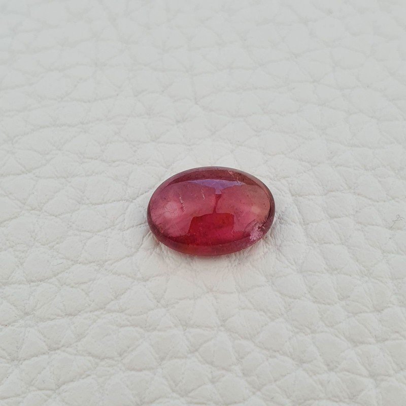 Tormalina Rosa Rubellite Naturale Forma Ovale Piatto Cabochon Liscio Fatto a Mano 12X8X4mm 3,85 ct