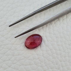 Tormalina Rosa Rubellite Naturale Forma Ovale Piatto Cabochon Liscio Fatto a Mano 12X8X4mm 3,85 ct