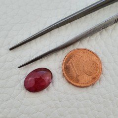 Tormalina Rosa Rubellite Naturale Forma Ovale Piatto Cabochon Liscio Fatto a Mano 12X8X4mm 3,85 ct