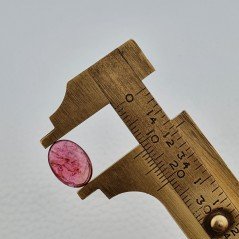 Tormalina Rosa Rubellite Naturale Forma Ovale Piatto Cabochon Liscio Fatto a Mano 12X8X4mm 3,85 ct