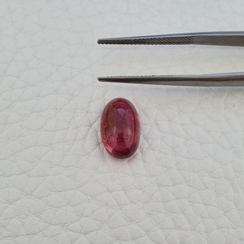 Tormalina Rosa Rubellite Naturale Forma Ovale Piatto Cabochon Liscio Fatto a Mano 12X8X5mm 4,80ct