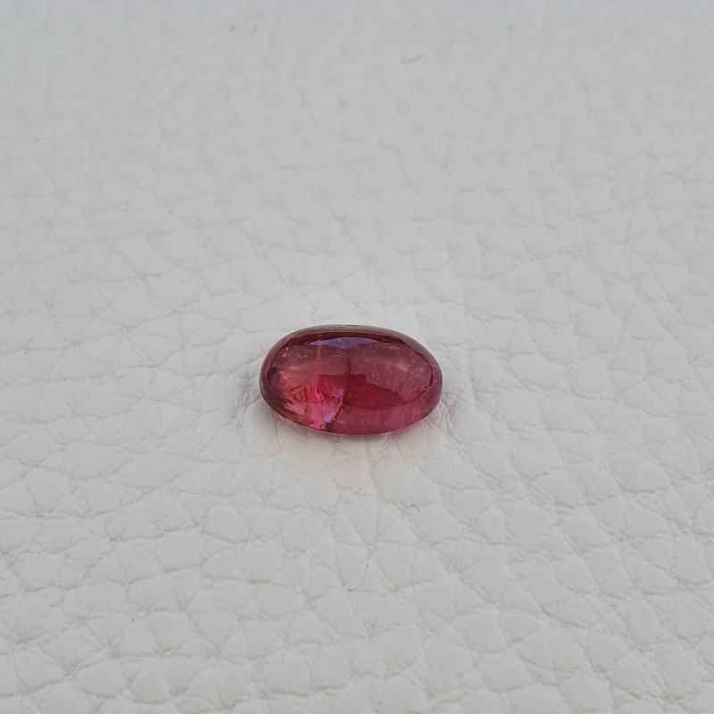 Tormalina Rosa Rubellite Naturale Forma Ovale Piatto Cabochon Liscio Fatto a Mano 12X8X5mm 4,80ct
