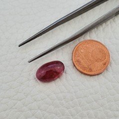 Tormalina Rosa Rubellite Naturale Forma Ovale Piatto Cabochon Liscio Fatto a Mano 12X8X5mm 4,80ct