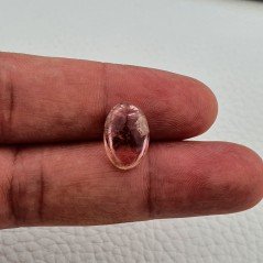 Tormalina Rosa Naturale Forma Ovale Piatto Cabochon Liscio Fatto a Mano 14X10X6mm 6,45ct