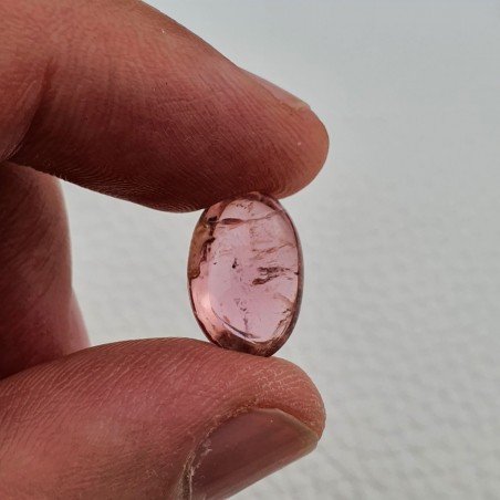 Tormalina Rosa Naturale Forma Ovale Piatto Cabochon Liscio Fatto a Mano 14X10X6mm 6,45ct