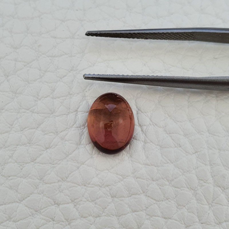 Tormalina Rosa Rubellite Naturale Forma Ovale Piatto Cabochon Liscio Fatto a Mano 11X8X4mm 3,45 ct