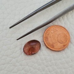 Tormalina Rosa Rubellite Naturale Forma Ovale Piatto Cabochon Liscio Fatto a Mano 11X8X4mm 3,45 ct