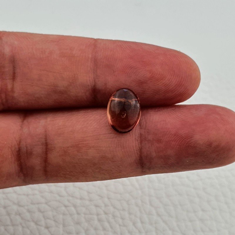 Tormalina Rosa Rubellite Naturale Forma Ovale Piatto Cabochon Liscio Fatto a Mano 11X8X4mm 3,45 ct