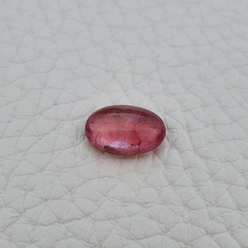 Tormalina Rosa Rubellite Naturale Forma Ovale Piatto Cabochon Liscio Fatto a Mano 12X8X4mm 3,45 ct