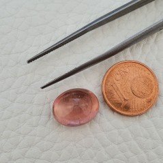 Tormalina Rosa Naturale Forma Ovale Piatto Cabochon Liscio Fatto a Mano13,50X11X8mm 8ct