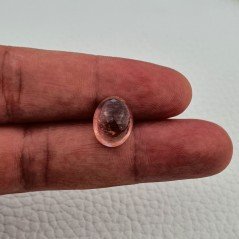 Tormalina Rosa Naturale Forma Ovale Piatto Cabochon Liscio Fatto a Mano13,50X11X8mm 8ct
