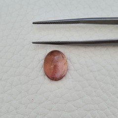 Tormalina Rosa Naturale Forma Ovale Piatto Cabochon Liscio Fatto a Mano13X10X6mm 4,95ct