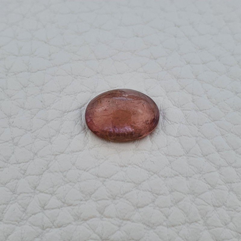 Tormalina Rosa Naturale Forma Ovale Piatto Cabochon Liscio Fatto a Mano13X10X6mm 4,95ct